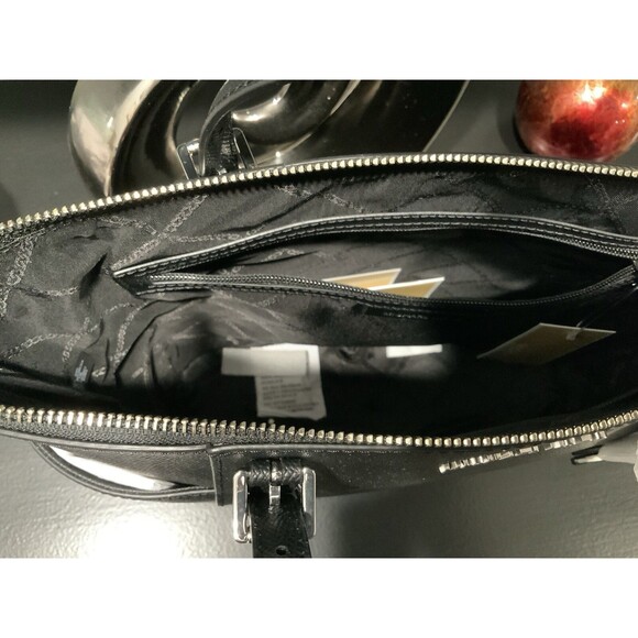 Michael Kors Black,  Logo ,Saffiano  Leather Jet Set Top Zip Tote , NWT - Picture 7 of 11